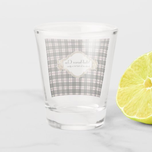 MacPherson Dress Modern Original Scottish Tartan Shot Glas (Achterkant)