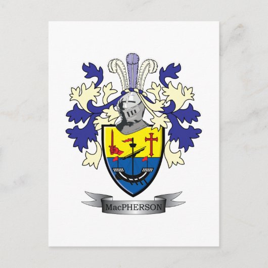 MacPherson Family Crest Coat of Arms Briefkaart (Voorkant)
