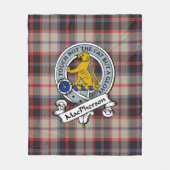 MacPherson Hunting Ancient Clan Badge Tartan Pset Fleece Deken (Voorkant)