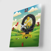 MacPherson/McPherson Clan Badge Personalized Golf Vierkante Klok (Hoek)