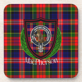 MacPherson Schotse Clan Tartan & Crest Bier Onderzetter