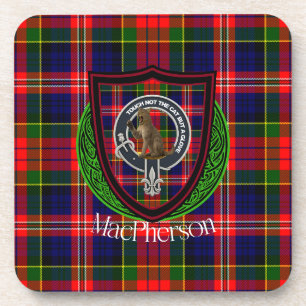 MacPherson Schotse Clan Tartan & Crest Bier Onderzetter