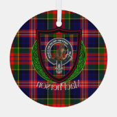MacPherson Schotse Clan Tartan & Crest Glas Ornament (Achterkant)