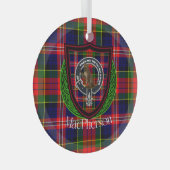 MacPherson Schotse Clan Tartan & Crest Glas Ornament (Voorkant Rechts)