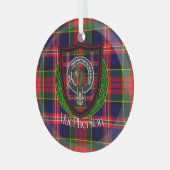 MacPherson Schotse Clan Tartan & Crest Glas Ornament (Voorkant links)