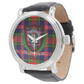 MacPherson Schotse Clan Tartan & Crest Horloge (Gekanteld)