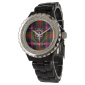 MacPherson Schotse Clan Tartan & Crest Horloge (Gekanteld)