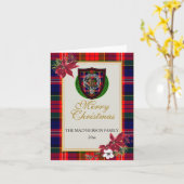 MacPherson Schotse Clan Tartan & Crest Kaart (Gele Bloem)