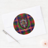 MacPherson Scottish Clan Tartan & Crest Ronde Sticker (Envelop)
