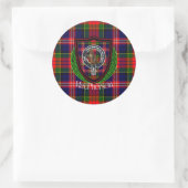 MacPherson Scottish Clan Tartan & Crest Ronde Sticker (Tas)