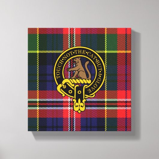Macpherson Scottish Crest en Tartan Canvas print (Voorkant)