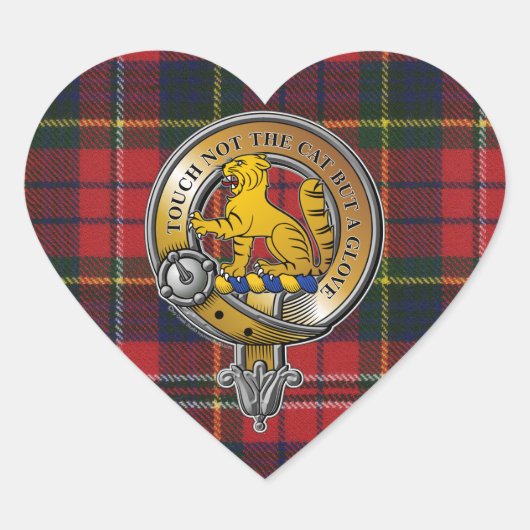 MacPherson Tartan & Badge Hart Sticker (Voorkant)