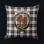 MacPherson Tartan, Clan Badge and Motto Pillow Kussen<br><div class="desc">Official Clan MacPherson tartan,  badge,  and motto,  "Touch not the cat without gloves."</div>