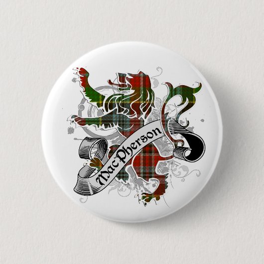 MacPherson Tartan Lion Ronde Button 5,7 Cm (Voorkant)