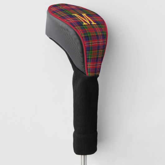 MacPherson Tartan Plaid Monogrammed Driver Hoesje Golfheadcover (Schuin)