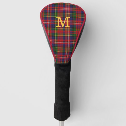 MacPherson Tartan Plaid Monogrammed Driver Hoesje Golfheadcover (Voorkant)