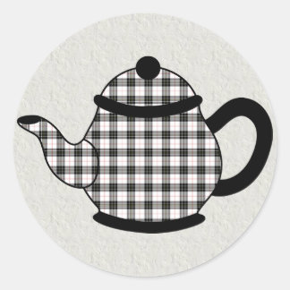 Macpherson Tartan Pset Teapot Ronde Sticker