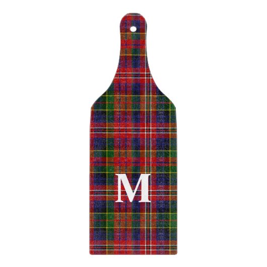 MacPherson Tartan Schotlandse Plaid Monogram Kusse Snijplank (Voorkant)