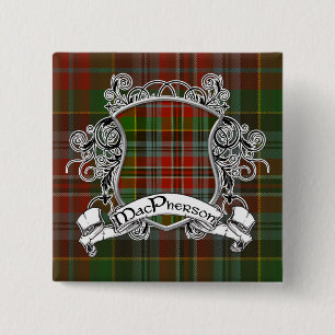 MacPherson Tartan Shield Vierkante Button 5,1 Cm