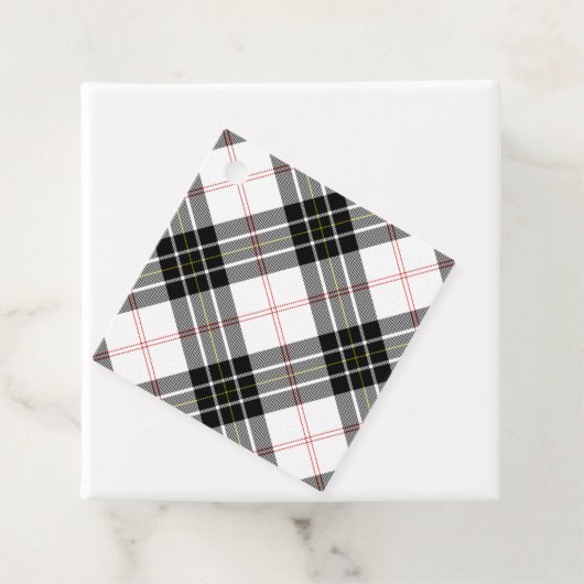 MacPherson tartan zwart wit geruit Bedankjes Labels (In situ)