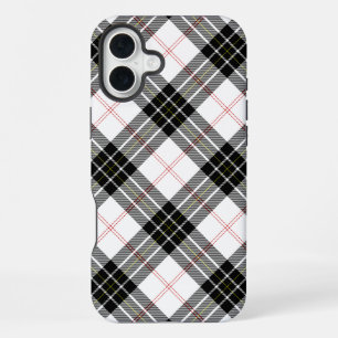 MacPherson tartan zwart wit ruit iPhone 16 Plus Hoesje
