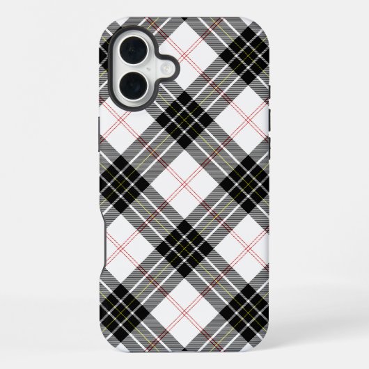 MacPherson tartan zwart wit ruit iPhone Hoesje (Achterkant)
