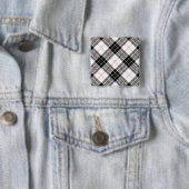 MacPherson tartan zwart wit ruit Vierkante Button 5,1 Cm (In situ)