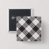 MacPherson tartan zwart wit ruit Vierkante Button 5,1 Cm (Voorkant /achterkant)