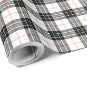 MacPherson tartan zwarte witte vlecht Cadeaupapier (Rol Hoek)