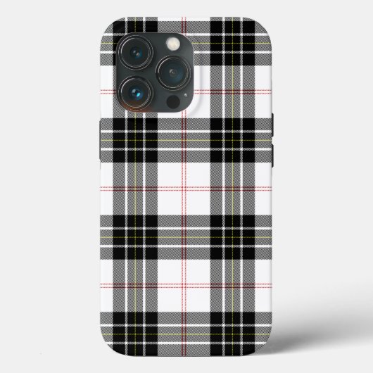 MacPherson tartan zwarte witte vlecht Case-Mate iPhone Case (Achterkant)