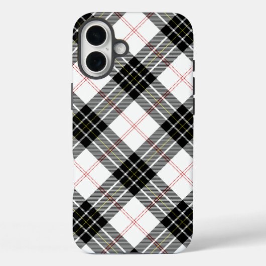 MacPherson tartan zwarte witte vlecht Case-Mate iPhone Case (Achterkant)