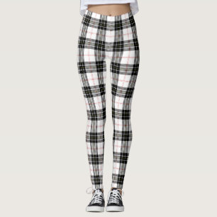MacPherson tartan zwarte witte vlecht Leggings