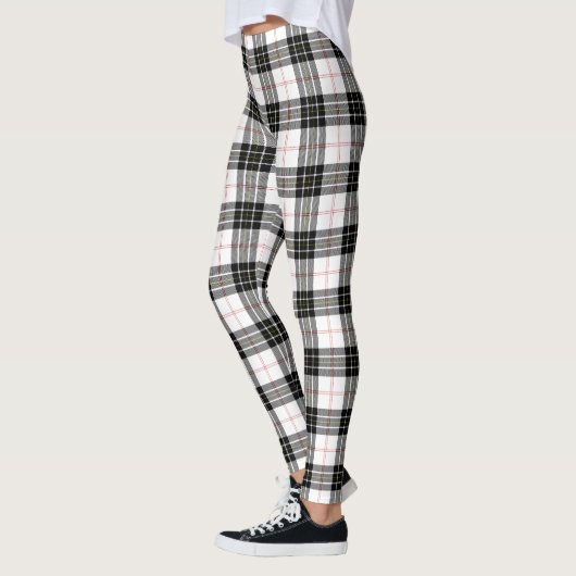 MacPherson tartan zwarte witte vlecht Leggings