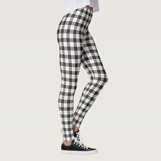 MacPherson tartan zwarte witte vlecht Leggings (Rechts)