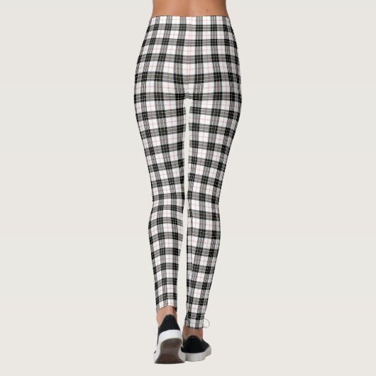 MacPherson tartan zwarte witte vlecht Leggings (Achterkant)