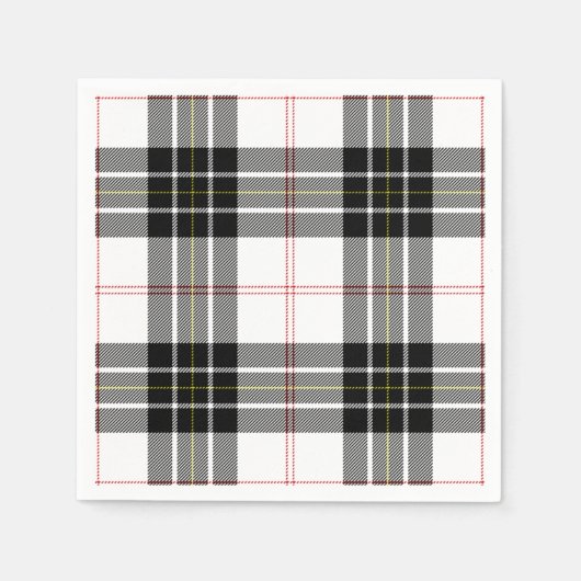 MacPherson tartan zwarte witte vlecht Servet (Voorkant)