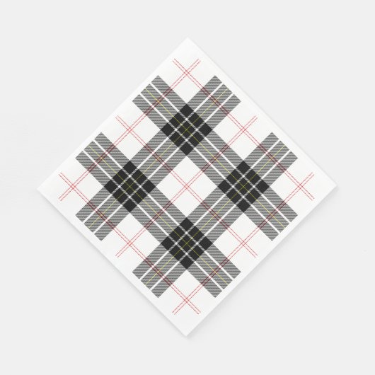 MacPherson tartan zwarte witte vlecht Servet (Hoek)