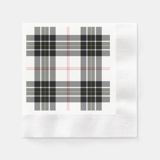 MacPherson tartan zwarte witte vlecht Servetten (Voorkant)