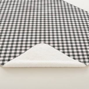 MacPherson tartan zwarte witte vlecht Sherpa Deken