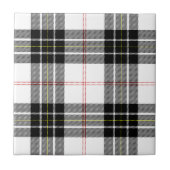MacPherson tartan zwarte witte vlecht Tegeltje (Voorkant)