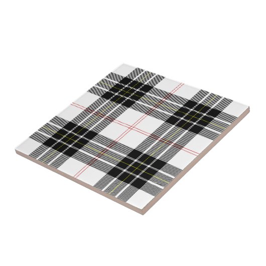 MacPherson tartan zwarte witte vlecht Tegeltje (Zijkant)