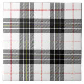 MacPherson tartan zwarte witte vlecht Tegeltje (Voorkant)