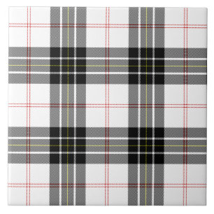 MacPherson tartan zwarte witte vlecht Tegeltje