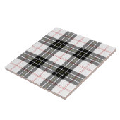 MacPherson tartan zwarte witte vlecht Tegeltje (Zijkant)
