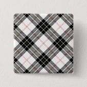 MacPherson tartan zwarte witte vlecht Vierkante Button 5,1 Cm (Voorkant)