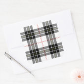 MacPherson tartan zwarte witte vlecht Vierkante Sticker (Envelop)