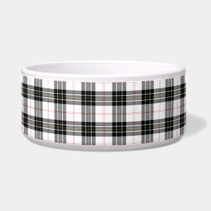 MacPherson tartan zwarte witte vlecht Voerbakje