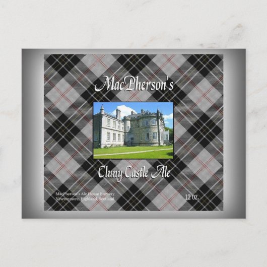MacPherson's Cluny Castle Ale Briefkaart (Voorkant)