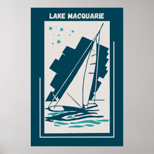 Macquarie-meer in Australië -  verzilvering Poster (Voorkant)