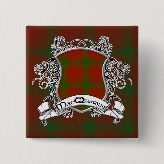 MacQuarrie Tartan Shield Vierkante Button 5,1 Cm (Voorkant)